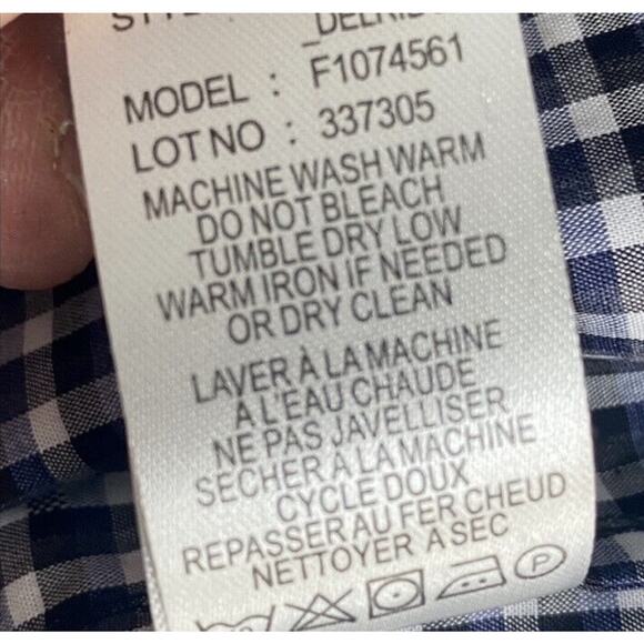 Theory Zach PS Delridge Button Cotton Shirt XL Long Sleeve Blue Black Plaid New - Picture 7 of 8